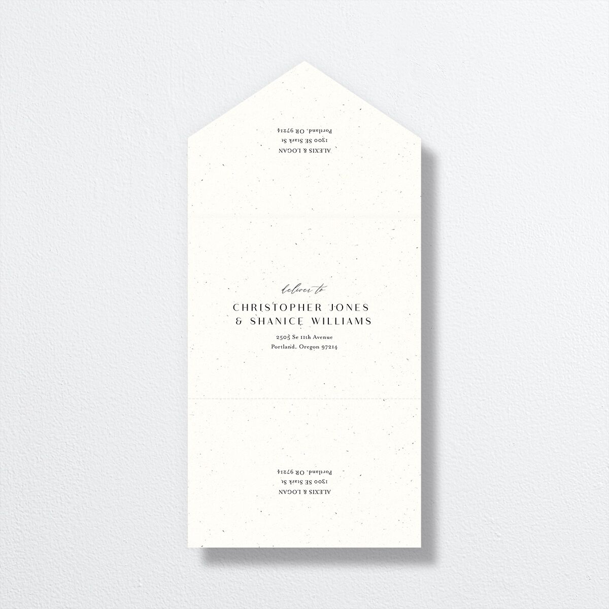 Blooming Dahlias All-in-One Wedding Invitations Regency Blue Signature Light Both Recipient and Return Addresses No