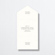 Blooming Dahlias All-in-One Wedding Invitations Regency Blue Signature Light Both Recipient and Return Addresses No
