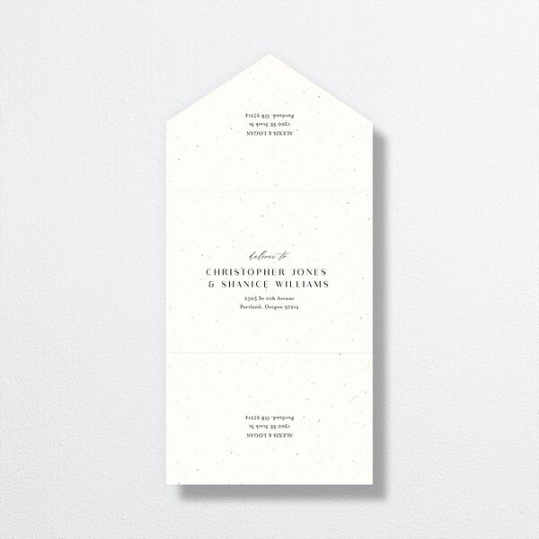 Blooming Dahlias All-in-One Wedding Invitations Regency Blue Signature Light Both Recipient and Return Addresses No