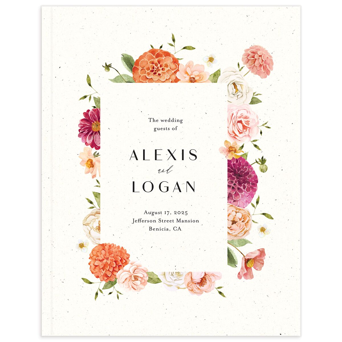 Blooming Radiance Wedding Guest Book