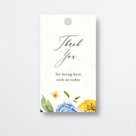 Blooming Dahlias Favor Gift Tags Regency Blue Signature