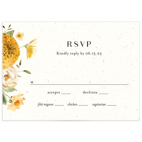 Blooming Dahlias Wedding Response Cards Butterscotch Signature