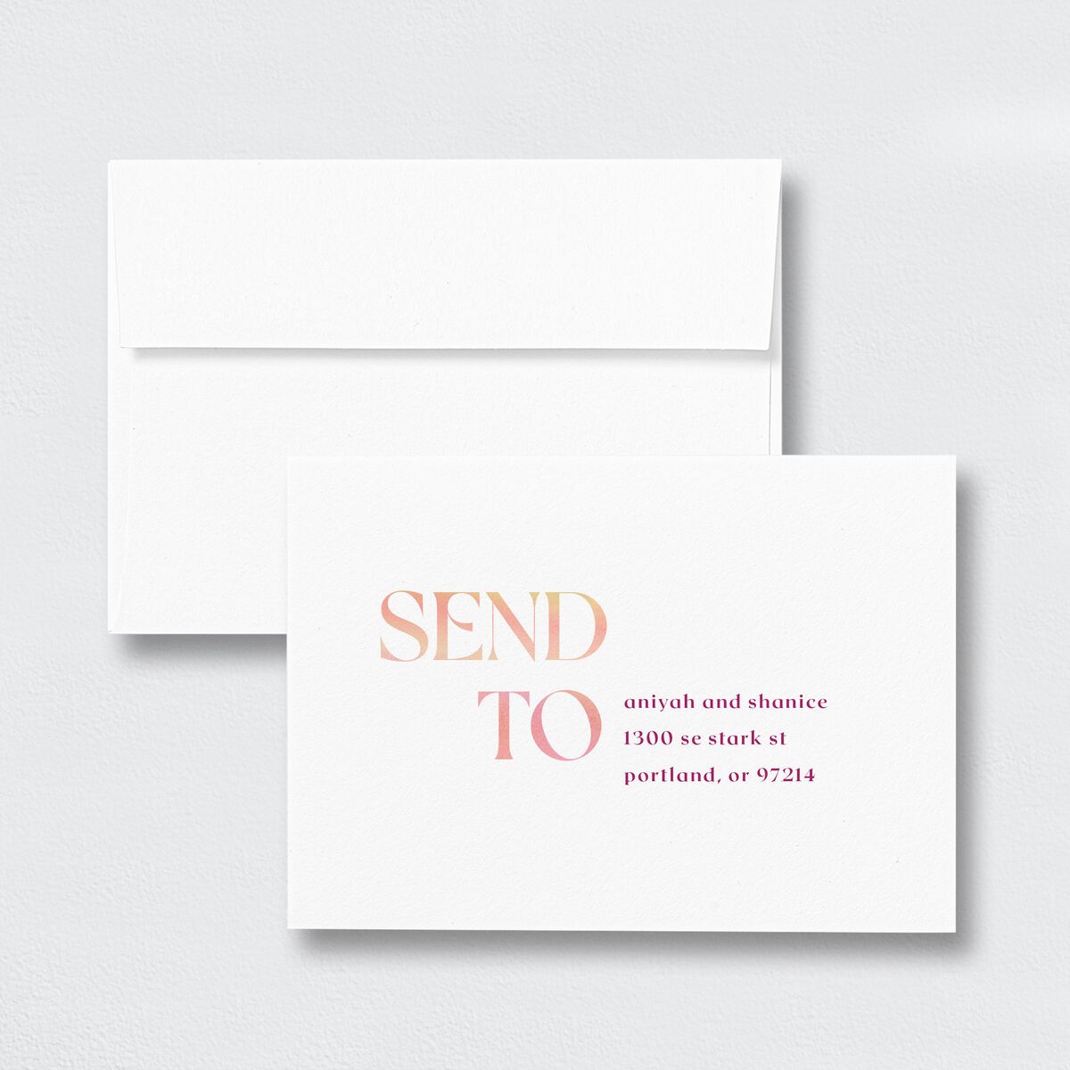 Aura Love Response Card Envelopes White Peach Fuzz Return Address Signature Standard