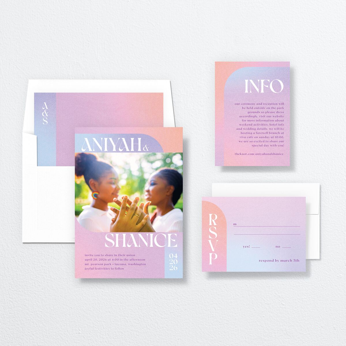 Aura Love Wedding Invitations Orchid Signature No