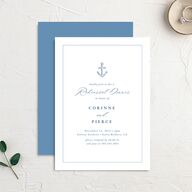 Minimal Icon Rehearsal Dinner Invitations Regency Blue Signature