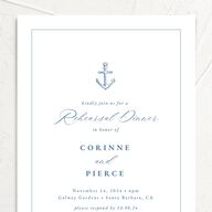Minimal Icon Rehearsal Dinner Invitations Regency Blue Signature