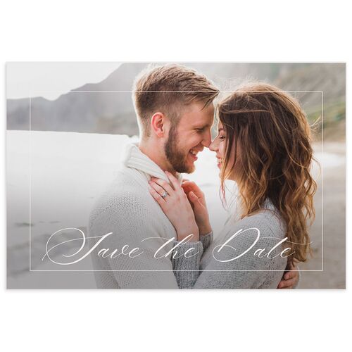 Minimal Icon Save The Date Postcards  Medieval Grey