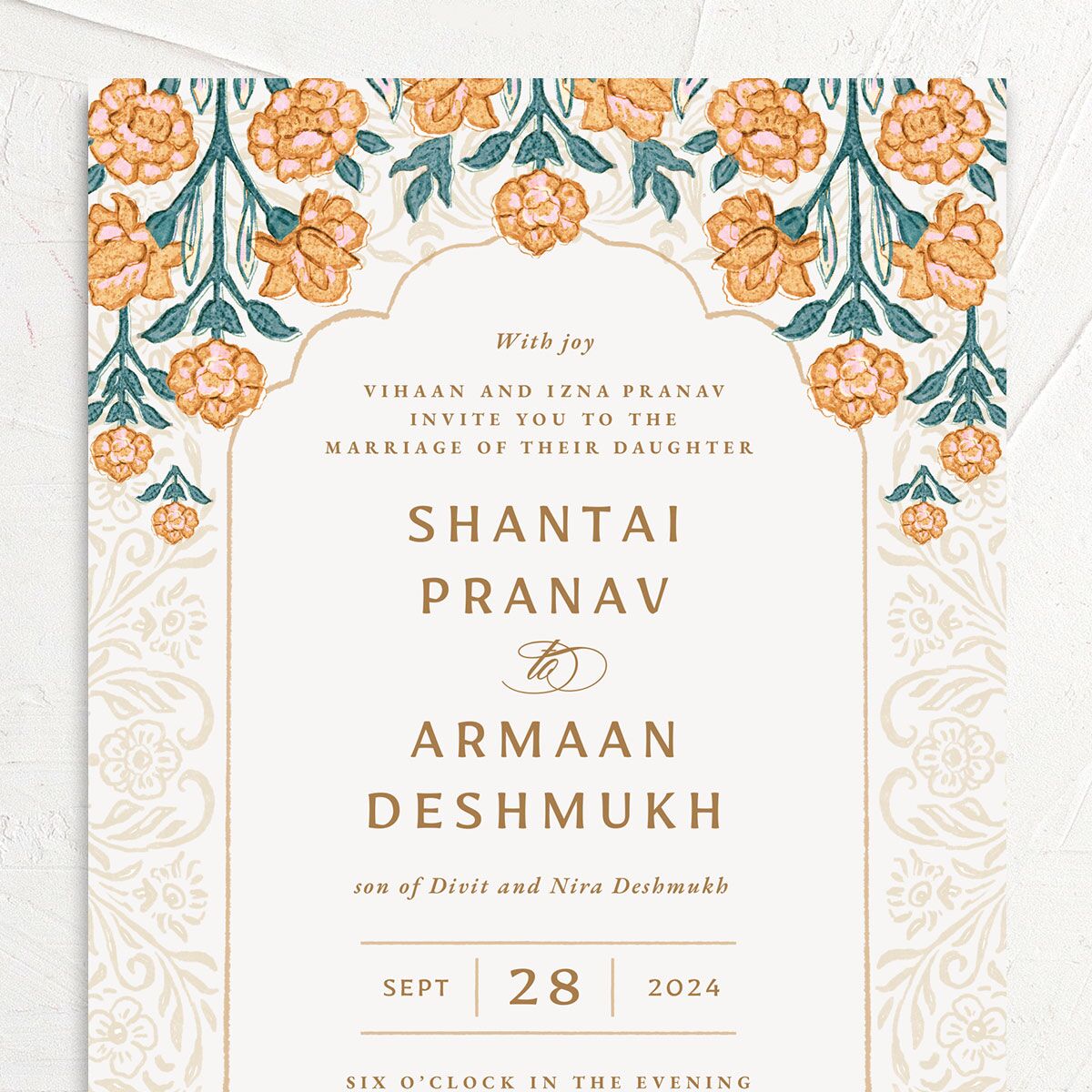 Botanical Blooms Wedding Invitations Daffodil Signature No