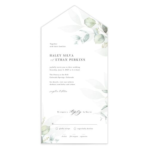 Romantic Greenery All-in-One Wedding Invitations - 