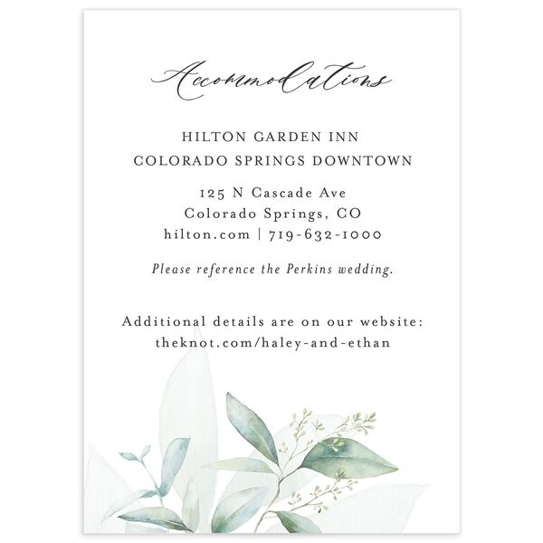 Romantic Greenery Wedding Enclosure Cards front
