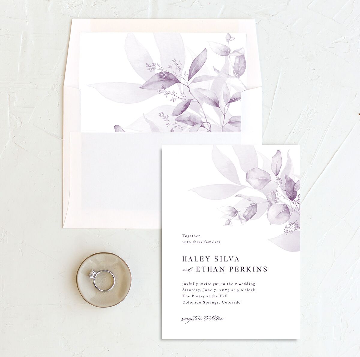 Romantic Greenery Standard Envelope Liners envelope-and-liner in lavender