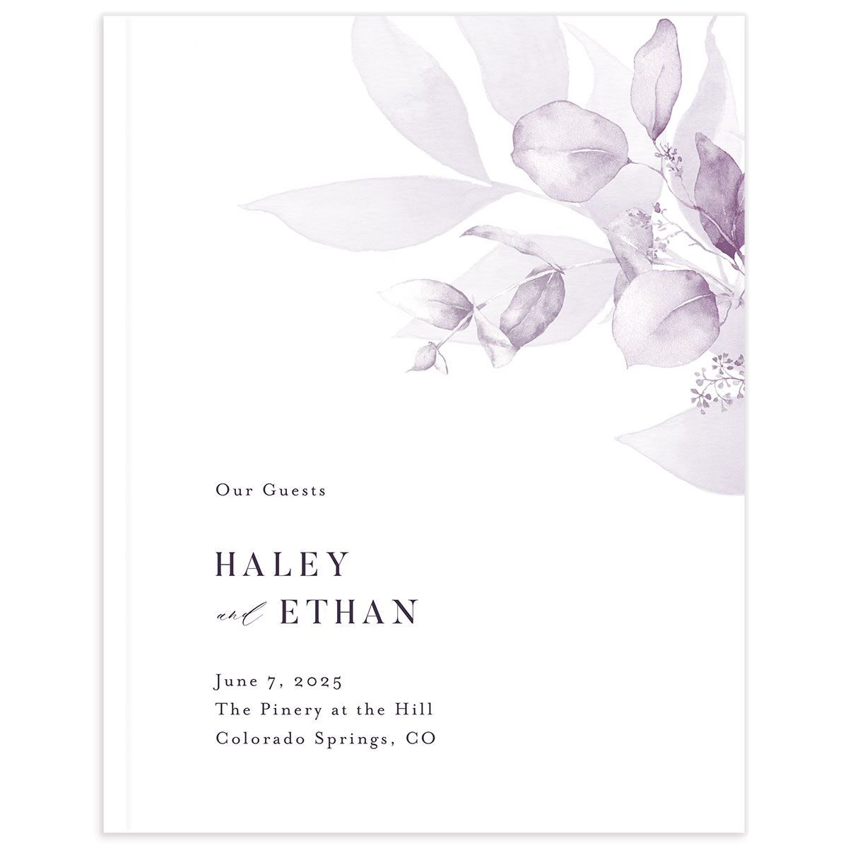Romantic Greenery Wedding Guest Book