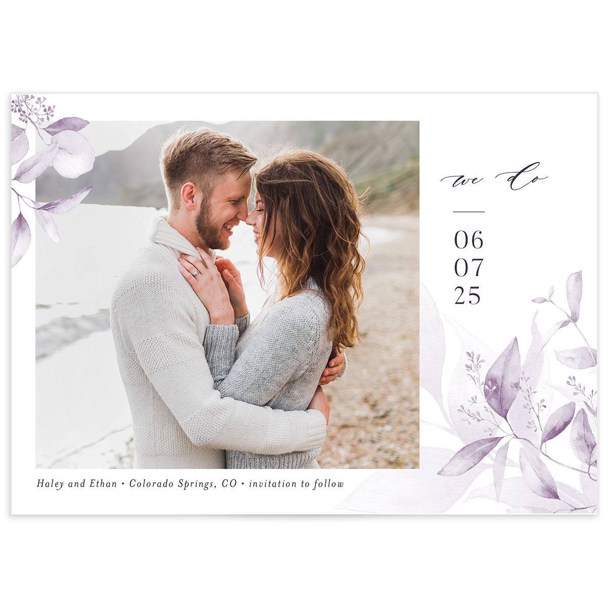Romantic Greenery Save The Date Cards