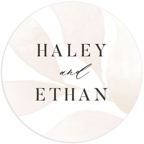Romantic Greenery Wedding Stickers Tan