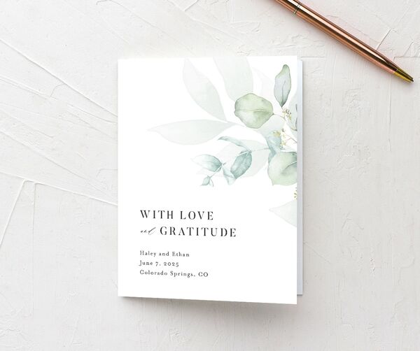 Romantic Greenery Thank You Cards front
