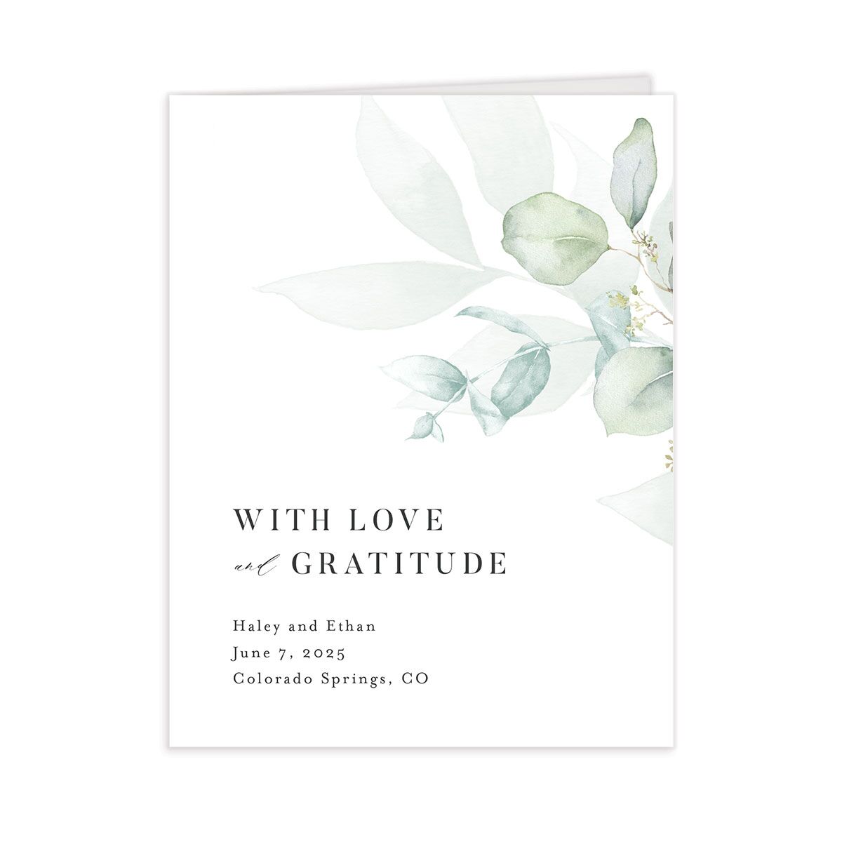 Romantic Greenery Thank You Cards