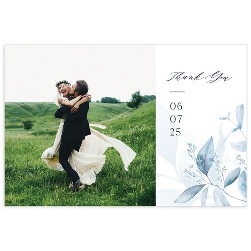 Romantic Greenery Thank You Postcards Cornflower