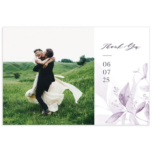 Romantic Greenery Thank You Postcards Purple Haze