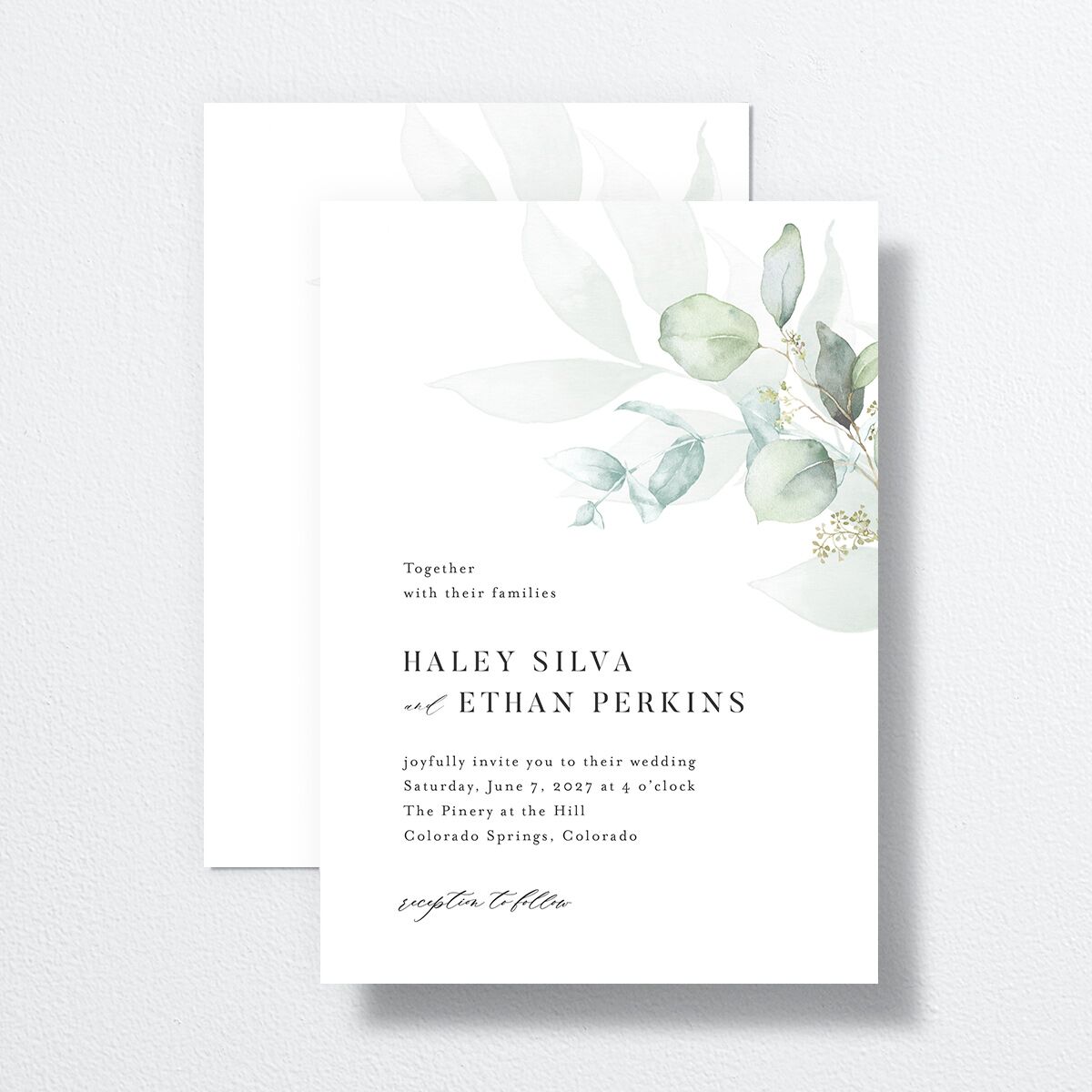 Romantic Greenery Wedding Invitations Tide Pool Signature No Standard