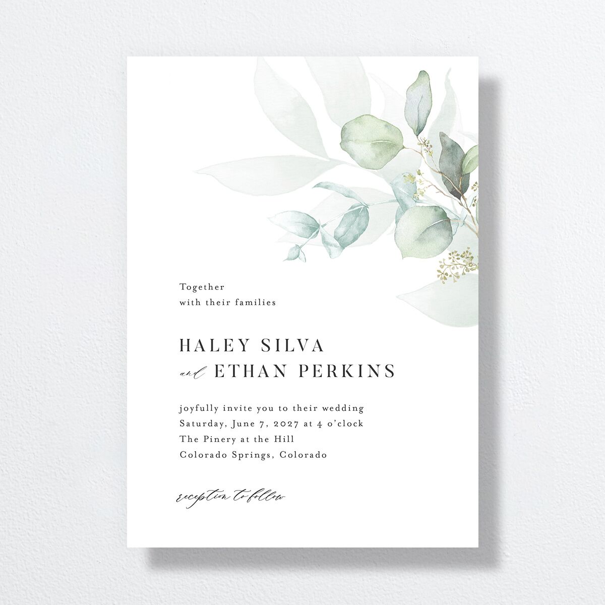 Romantic Greenery Wedding Invitations Tide Pool Signature No Standard