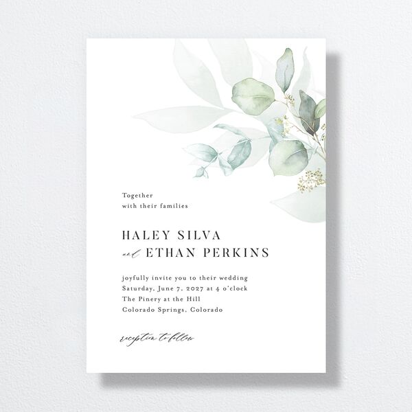 Romantic Greenery Wedding Invitations Tide Pool Signature No Standard