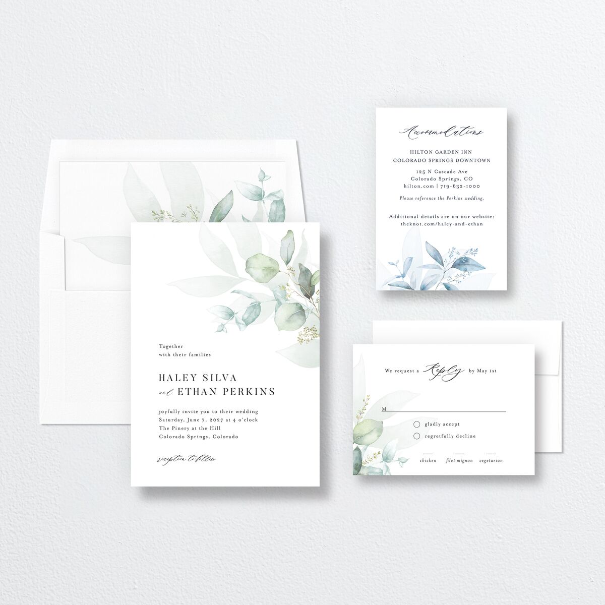 Romantic Greenery Wedding Invitations Tide Pool Signature No Standard