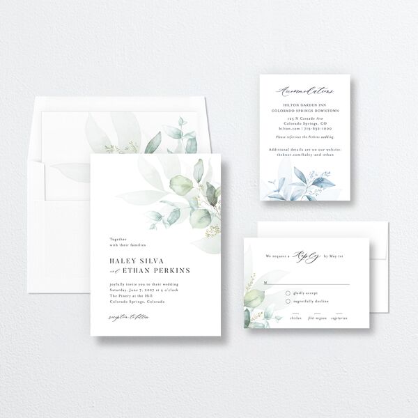 Romantic Greenery Wedding Invitations Tide Pool Signature No Standard