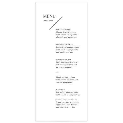 Modern Slant Menus - White
