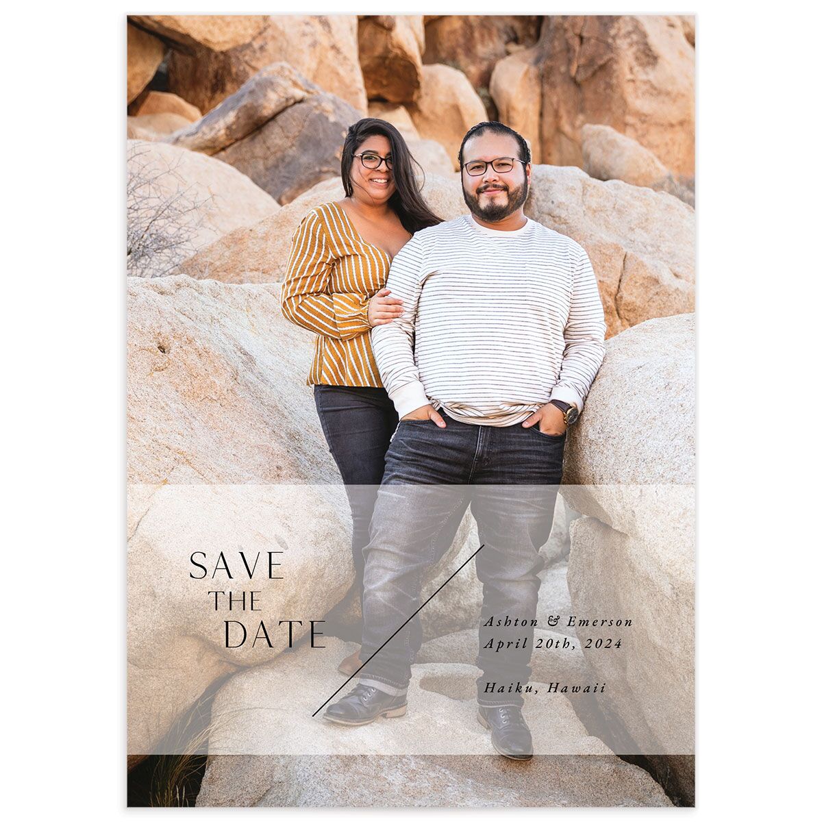 Modern Slant Save the Date Cards