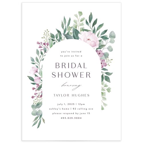 Lush Arch Bridal Shower Invitations Amethyst Signature Blank
