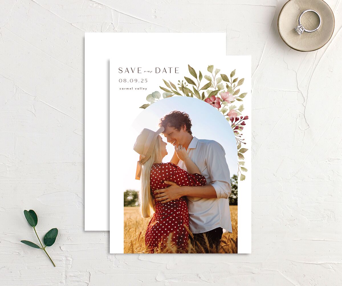 Lush Arch Save The Date Cards Pink Cotton Signature smooth No