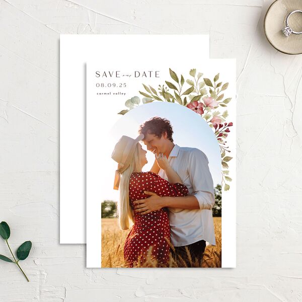 Lush Arch Save The Date Cards Pink Cotton Signature smooth No