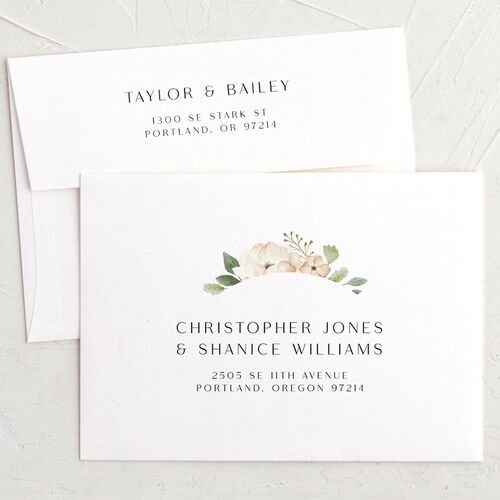 Lush Arch Thank You Card Envelopes White Standard Thyme Both Recipient and Return Addresses Signature