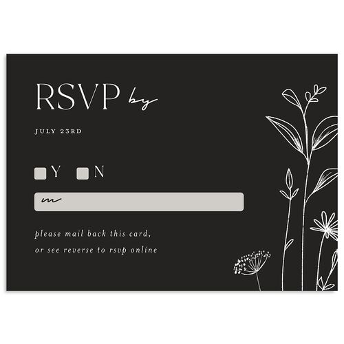 Simple Modern Wildflowers Wedding Response Cards Licorice Signature Standard