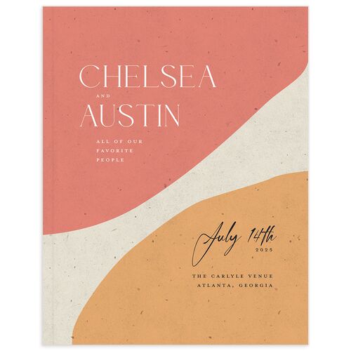 Modern Organic Wedding Guest Book Rose Gold