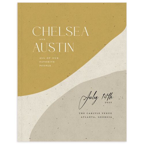 Modern Organic Wedding Guest Book Gold