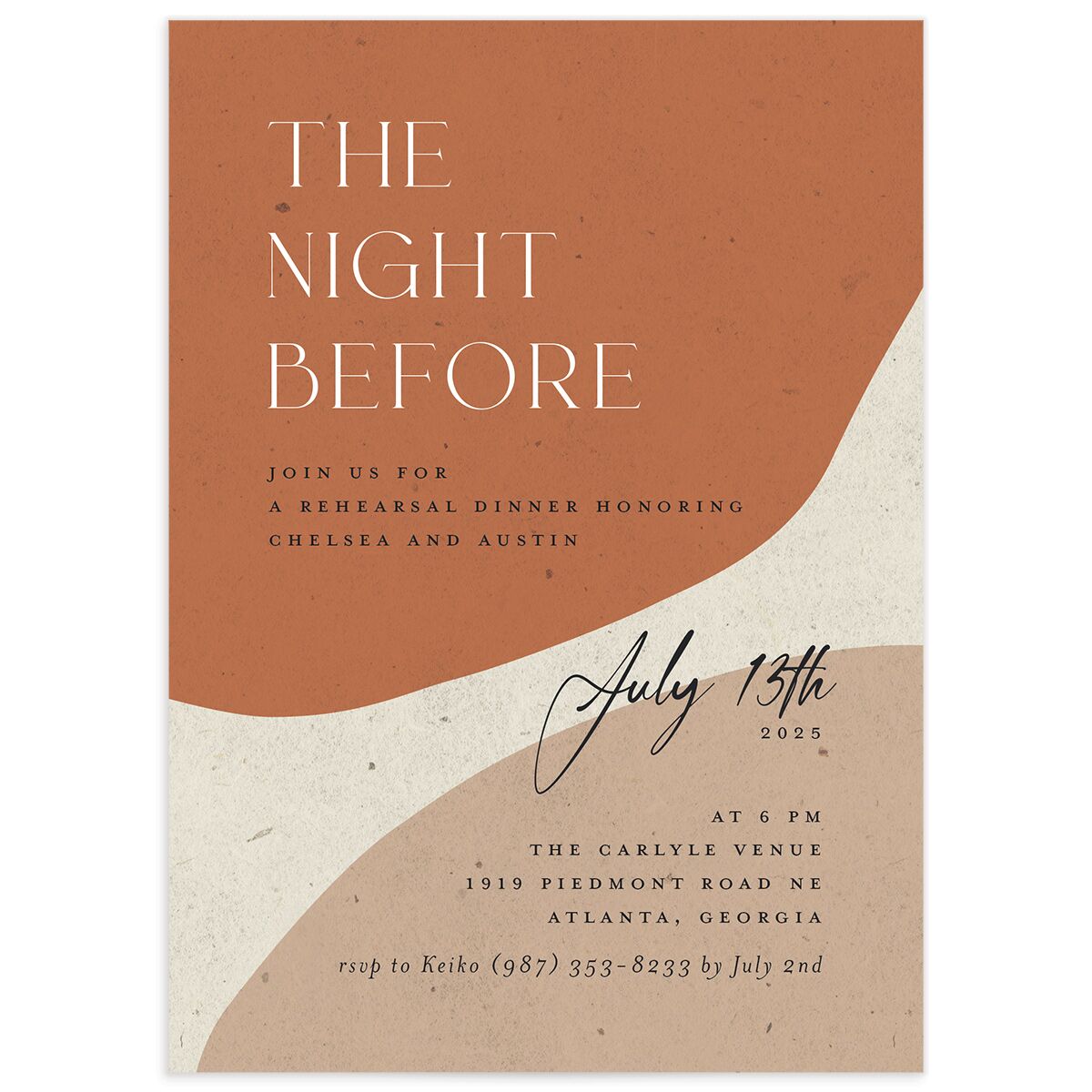 Modern Organic Rehearsal Dinner Invitations