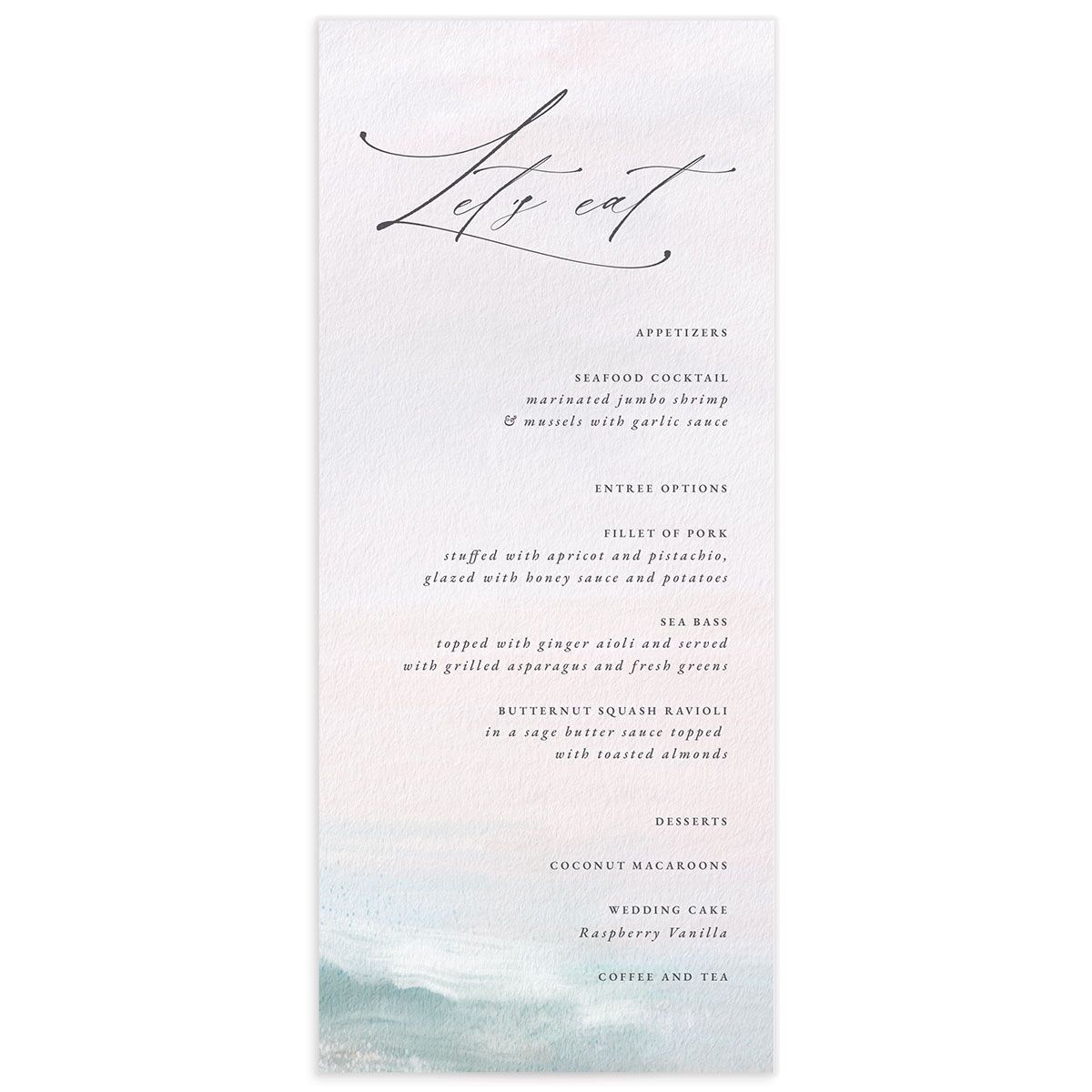 Abstract Beach Menus