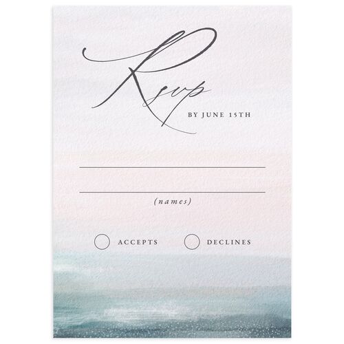Abstract Beach Wedding Response Cards Regency Blue Signature Standard