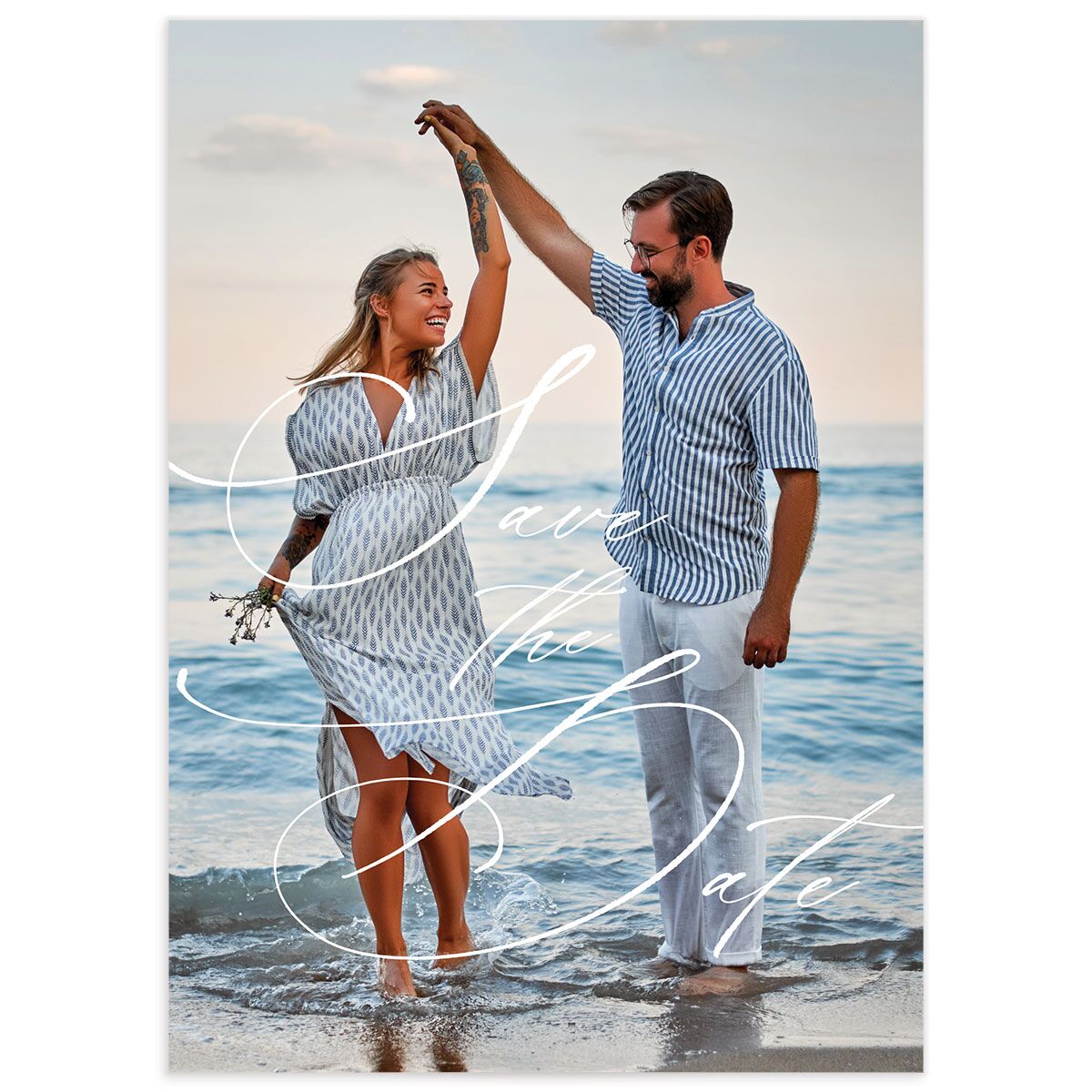 Abstract Beach Save The Date Cards