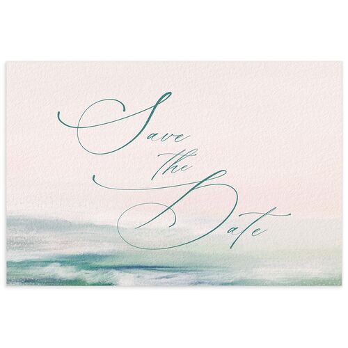Abstract Beach Save The Date Postcards  Peony