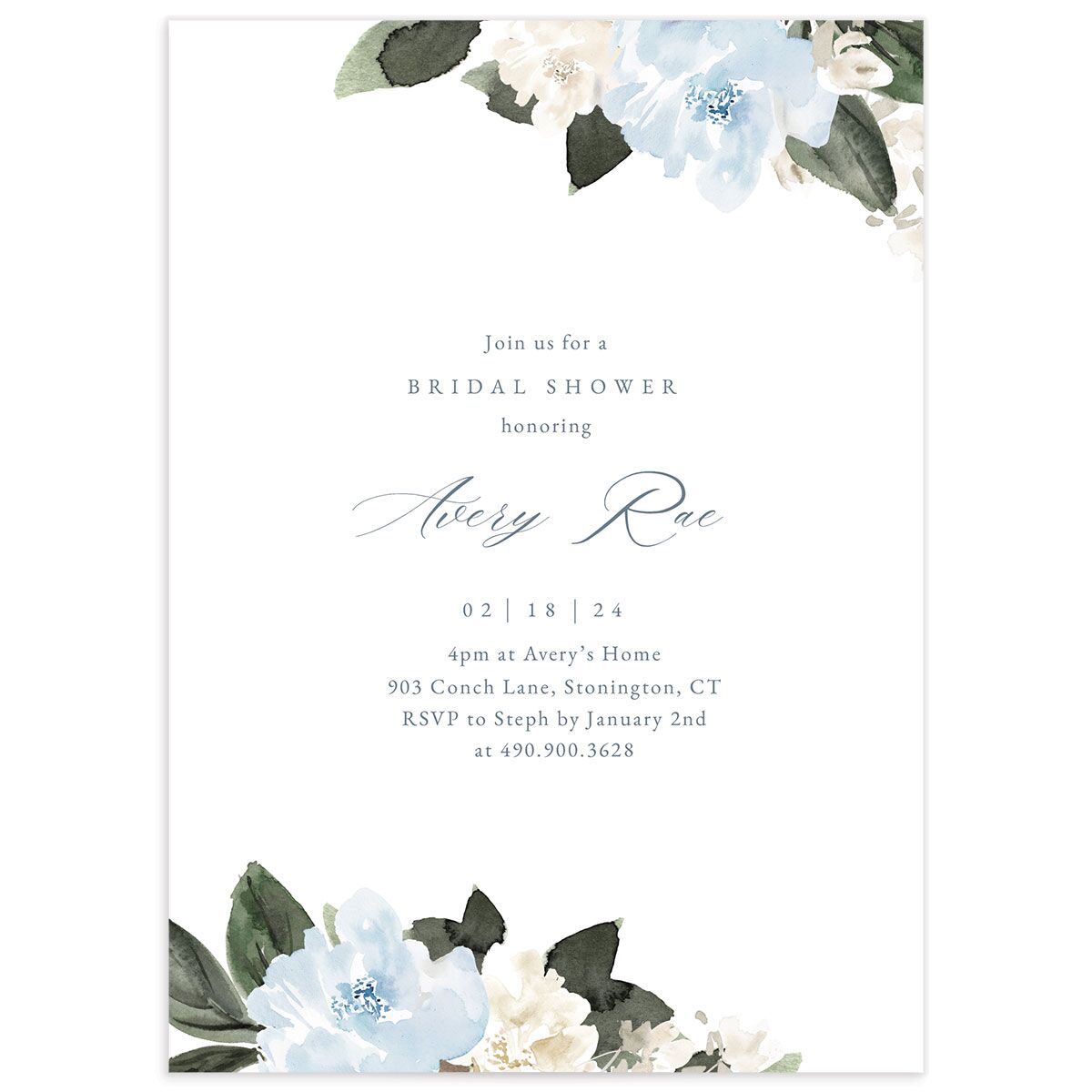 Charming Florals Bridal Shower Invitations