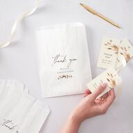 Soft Pampas Botanical Favor Gift Tags Sepia Signature