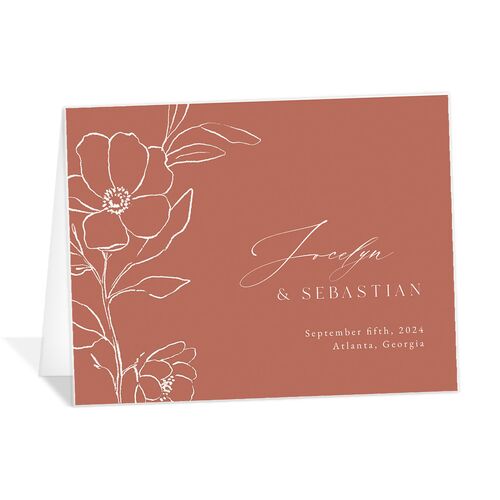 Floral Sketch Thank You Cards Terracotta