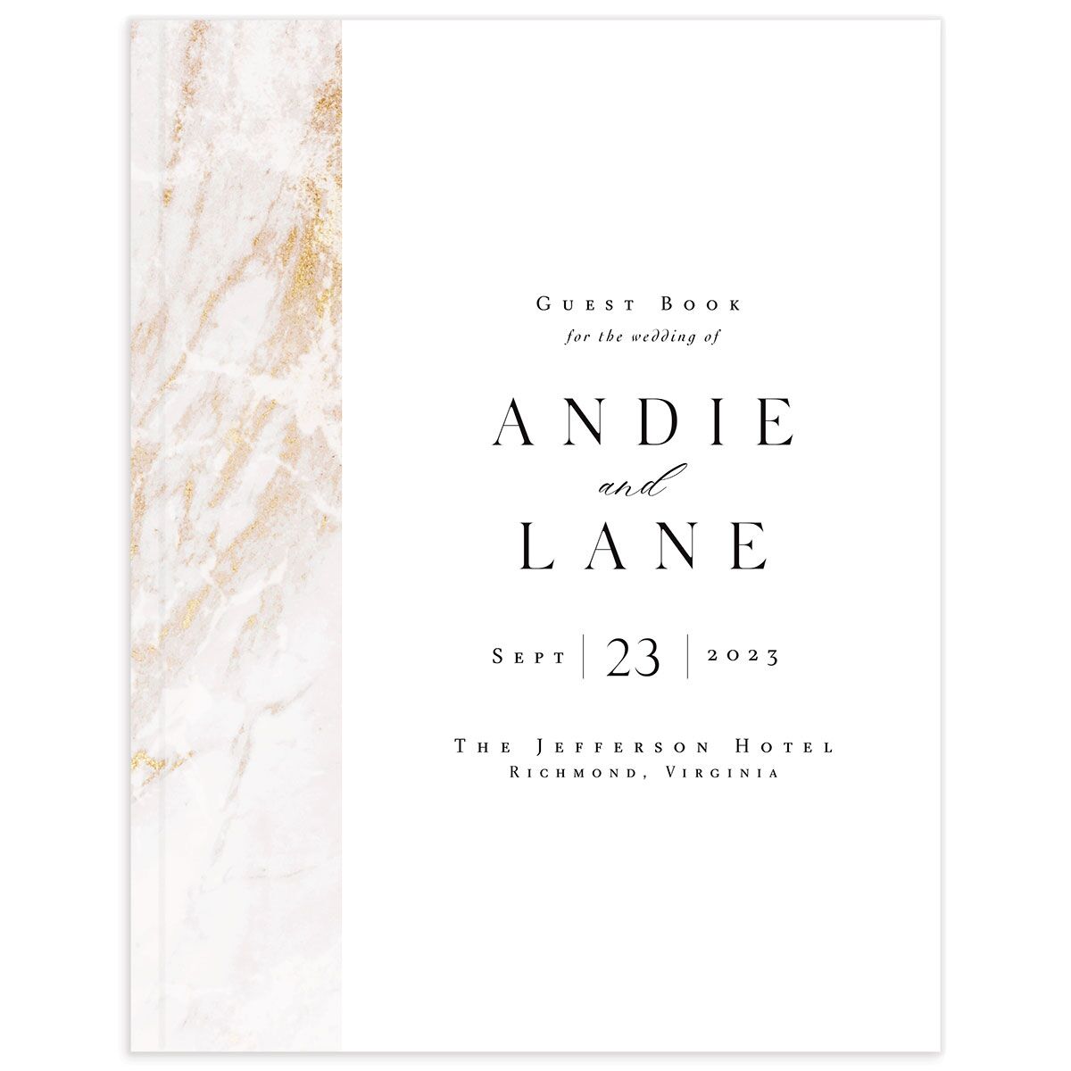 Classic Marble Wedding Guest Book