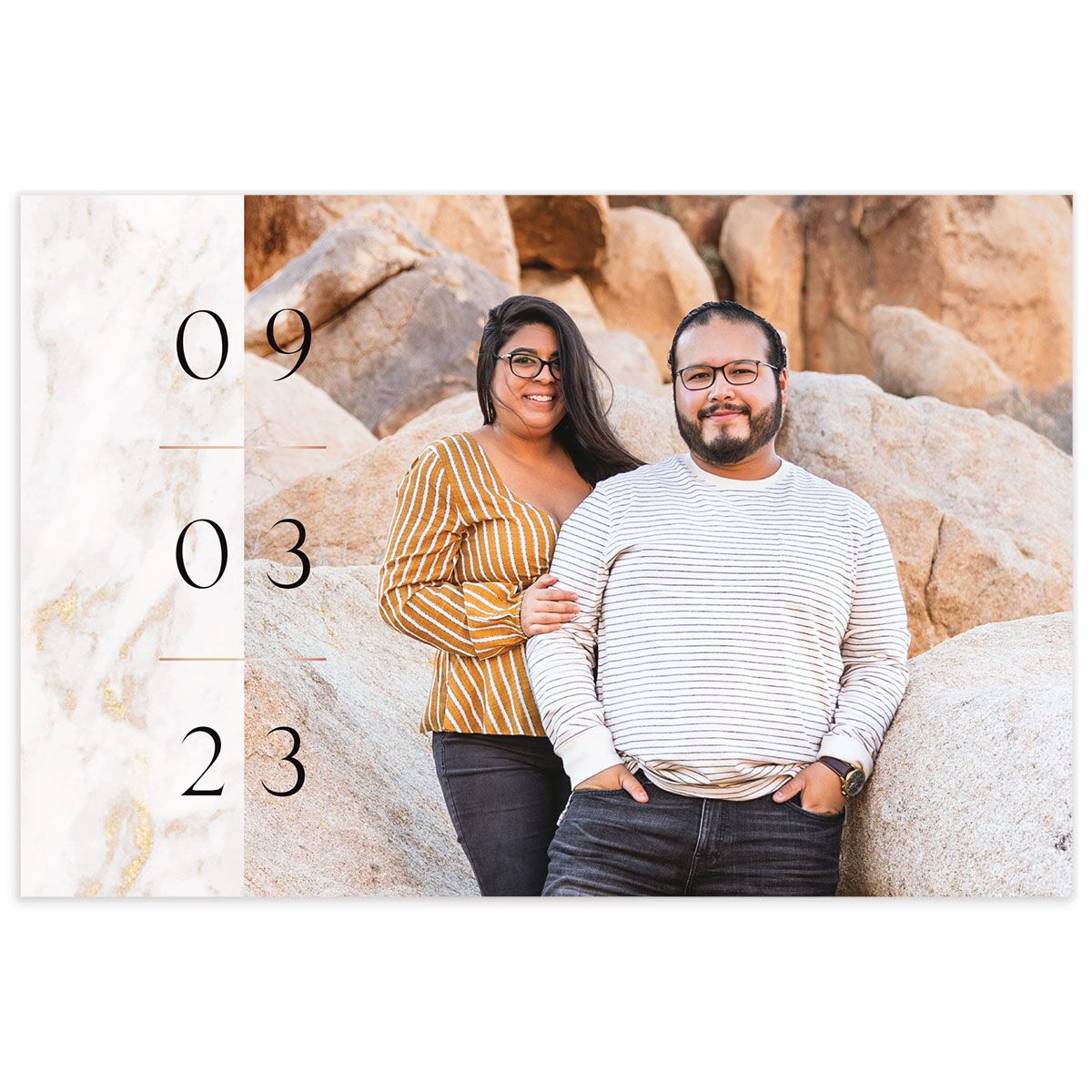 Classic Marble Save the Date Postcards