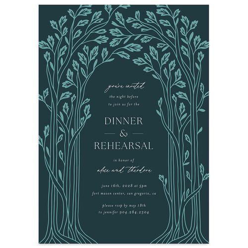 Arboretum Archway Rehearsal Dinner Invitations Dark Night Signature Blank