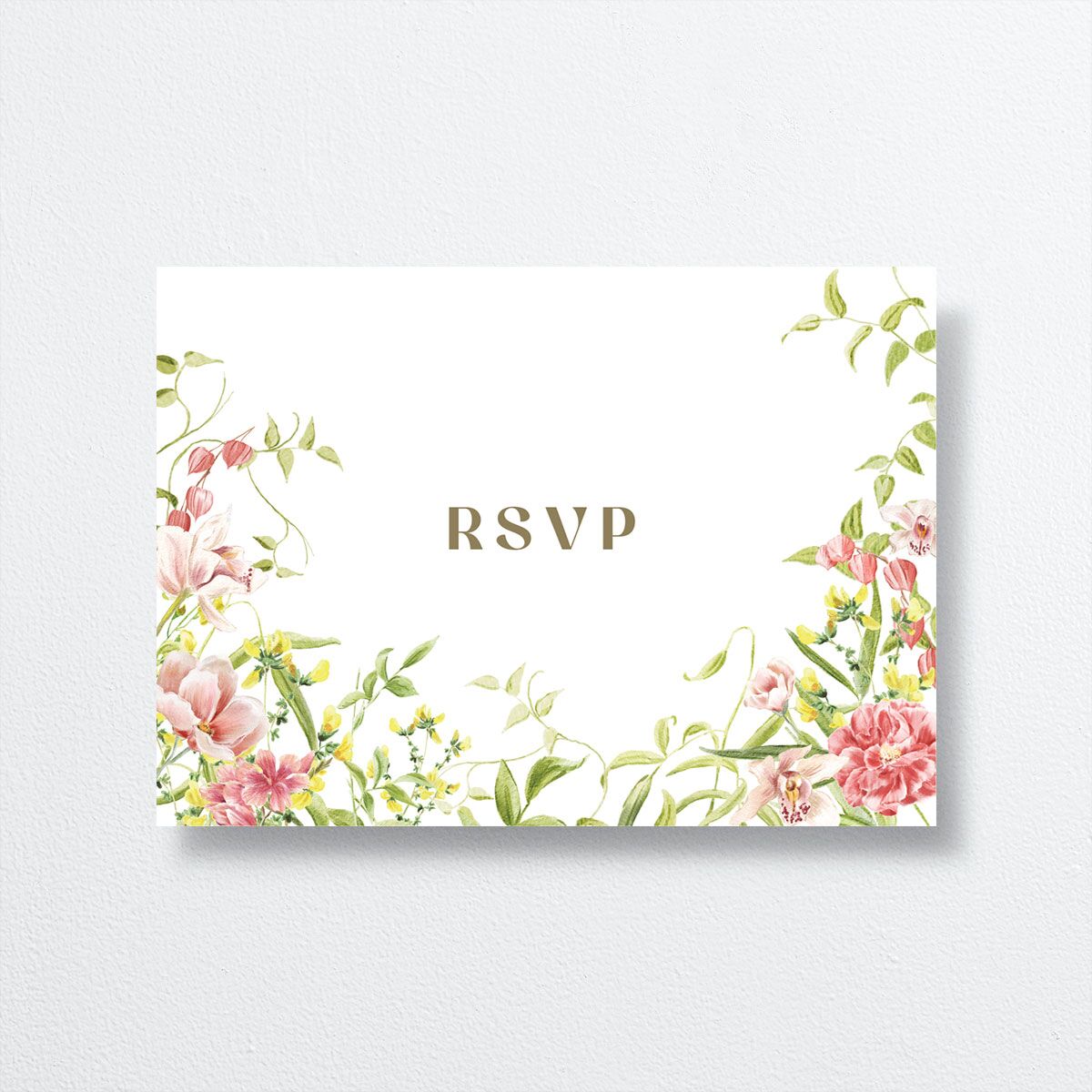 Bom Bloom Wedding Response Cards front in pink
