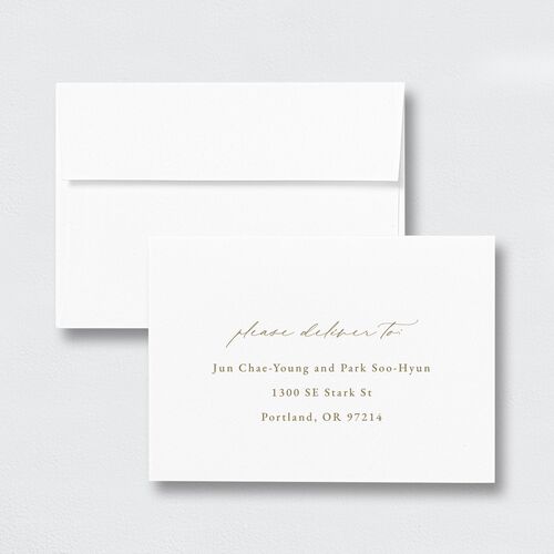 Bom Bloom Response Card Envelopes White Standard Champagne Return Address Signature