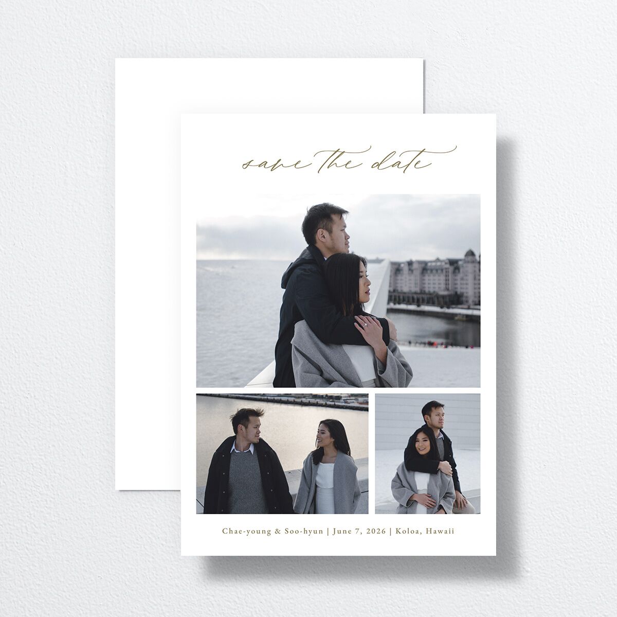 Bom Bloom Save the Date Cards front-and-back